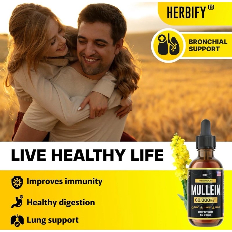 8-IN-1 Mullein Drops For Lungs Detox & Lung Cleanse