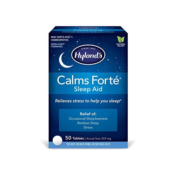 Hyland's Calms Forte' Sleep Aid Tablets, Natural Relief of Nervous Tension and Occasional Sleeplessness, 50 Count