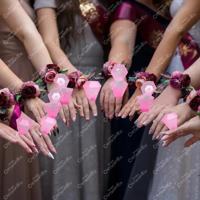 Anillo Shot Tequilero Diamante Despedida Soltera Bride Fiest Rosa