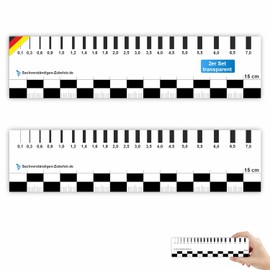 Sachverständigen-Accessoires® Crack Monitor as [Transparent Crack Card] Set of 2 | Measuring Gauge | Gap Measure Crack Ruler Crack Width Gauge | Crack Width Ruler | Crack Ruler | Expert