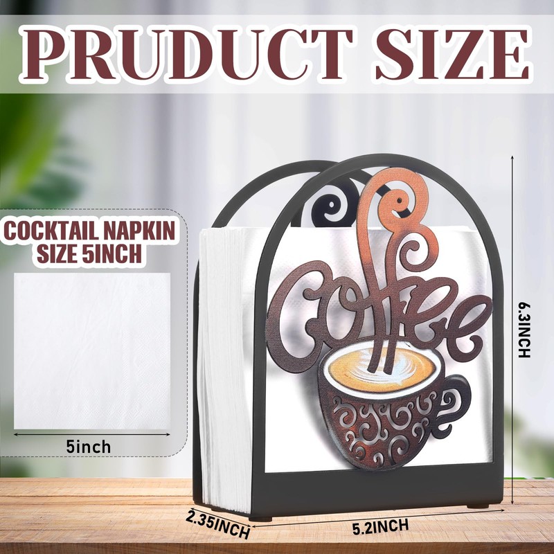 Cinnvoice Coffee Metal Napkin Holder Kitchen Decorative Paper Towel Stand