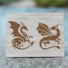 FINGERINSPIRE 9 PCS Dragon Painting Stencil 5.9x5.9inch Dragon Silhouette Template