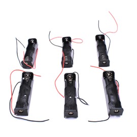 Aliotech 3.7v 18650 Battery Holder 18650 DIY Battery Storage Box Case Holder 18650 Button Top Single Battery Wire Lead Battery Storage Box Holder Case(6 Pack)