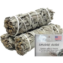 SOUL STICKS 4 Inch 3 Pack Organic White Sage Smudge Smudging Sticks | Bulk Quantities for Home Cleansing, Good Energy Meditation & Smudging Rituals | Sustainably Sourced California White Sage Bundle