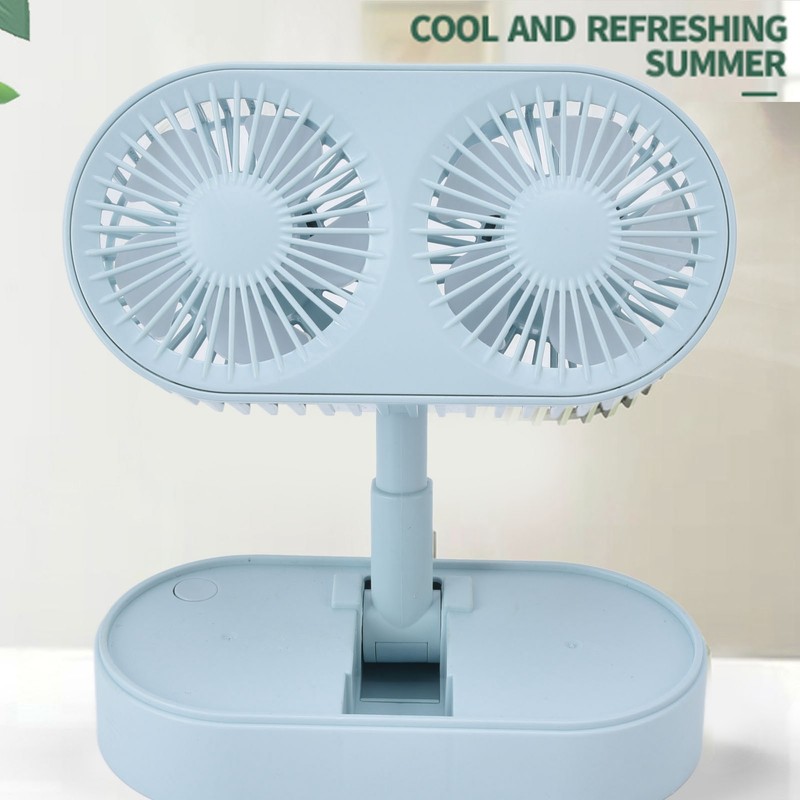Desktop Double Fan Dual Motor 135° Angle Adjustable Handheld Fan