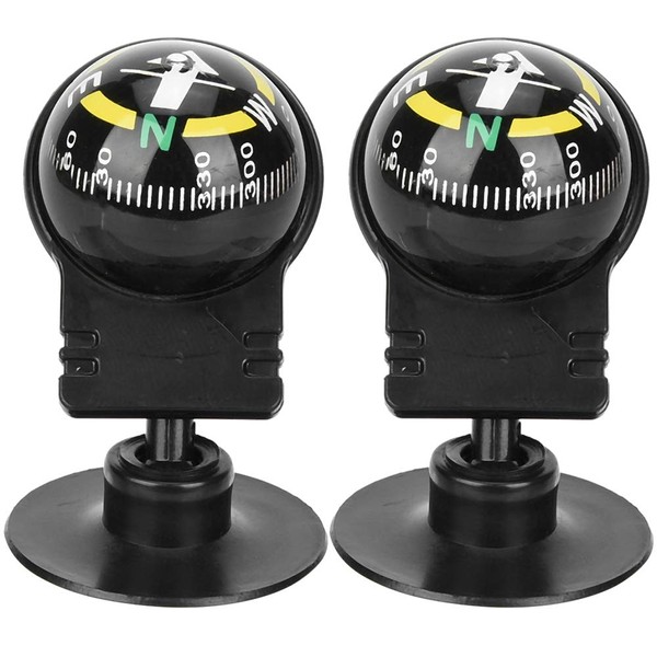 Topyond Car Compass Ball, Car Guide Ball, 2 Pieces ABS
