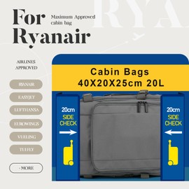 ZHXX for Ryanair Cabin Bags 40x20x25 Underseat Carry-ons, Waterproof Hand Luggage Bag Travel Backpack Cabin Size Underseat Cabin Bag for Ryanair Bag with Charging Port and Anti-Theft Pocket