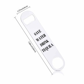 TASDANA Funny Joke Stainless Steel Bottle Opener Save Water Drink Tequila Flat Beer Bottle Opener Keychain for Home Kitchen Bar Restaurant Party Birthday Gift