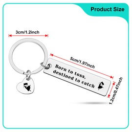 Color Guard Keychain for Boys Girls Born to Toss Destined to Catch Color Guard Flag Jewelry Color Guard Senior Grad Gift for Color Guard Appreciation Gift Inspirational Quote Keychain