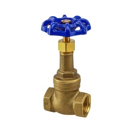 Midline Valve I44U234 Long Bonnet Gate Valve with Wheel Handle, Heavy Duty, Lead-Free, Water Shutoff 1/2 in. FIP Connections, Cast Brass