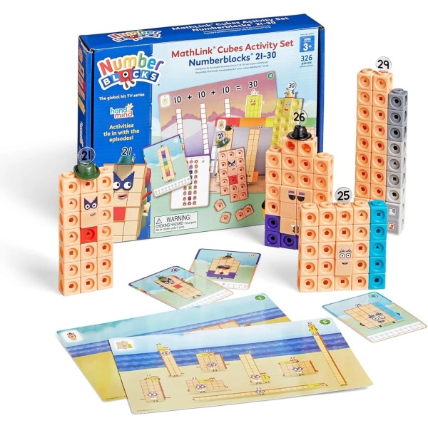 Unbranded MathLink Cubes Numberblocks 21-30 Activity Set, 20 Preschool Learning
