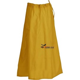 Third Eye Export Sari Petticoat Cotton Stitched Adjustable Waist Saree Underskirt Lining Skirt, Dark Golden, One Size