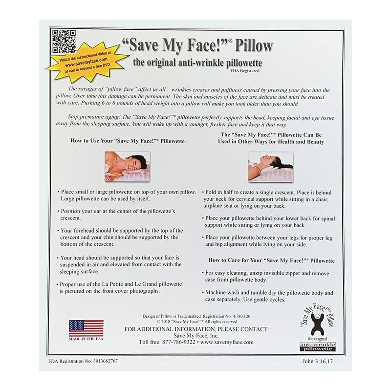 Save My Face!" La Petite Pillow (Grey (Silk), Silk)