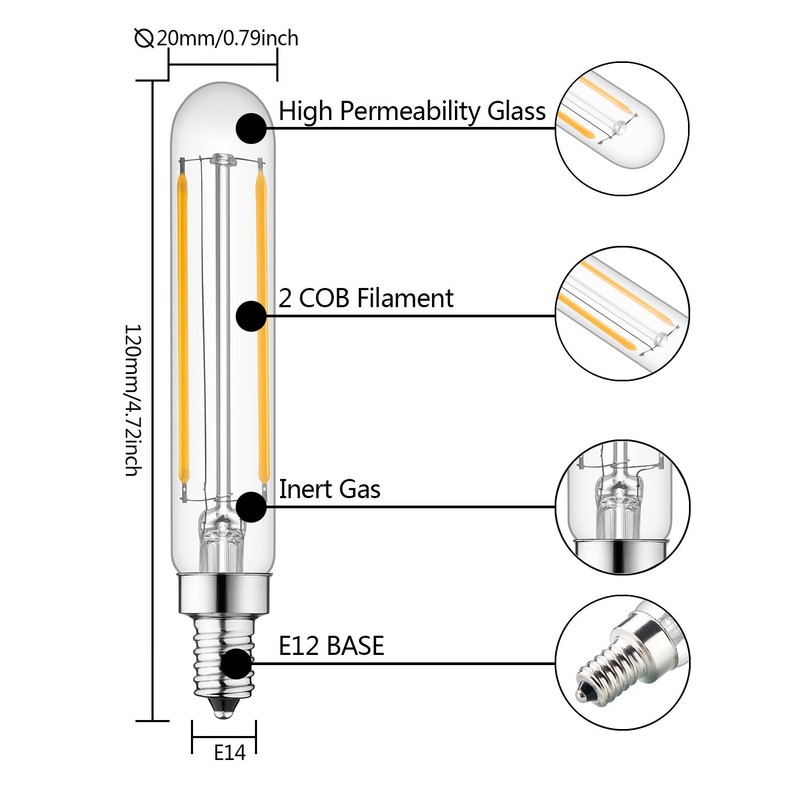 Rayhoo E12 Dimmable LED Candelabra Light Bulbs 4W 110V Edison