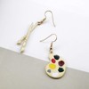 Hand made cute palette brush asymmetric earrings