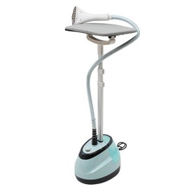 HAPPCUCOE 1350W Standing Steamer,Garment Steamer for Clothes,Professional Cloth Steamer with Ironing Board and Ironing Gloves,Adjustable Height,110V (Blue)