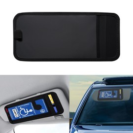 Handicap Placard Holder for Auto, Disabled Parking Permit Sign Protector for Car Visor, Visor Handicapped Placard Holders with Pen Holder Card Slot, Universal Visor Accessories for Disability Parking
