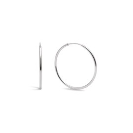 SINGULARU Mary Hoop Earrings Stainless Steel Jewellery for Women, L, Silver, No Gemstone