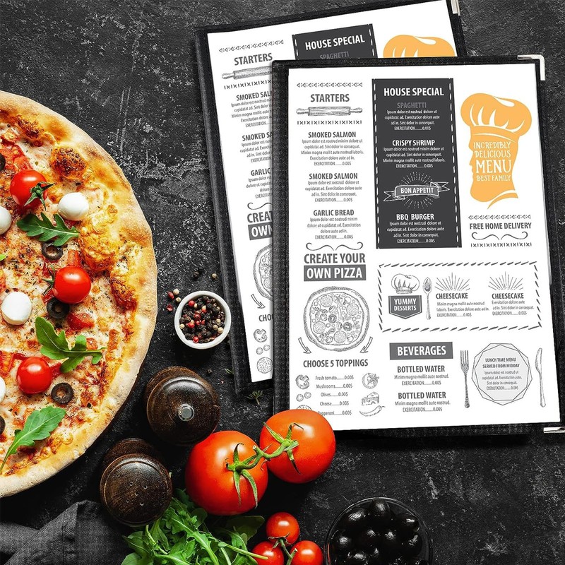 DMSELL 5Pcs A4 Double Fold Menu Covers 2 Page 4