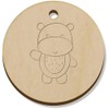 Azeeda 11 x 34mm 'Cute Hippo' Wooden Pendants/Charms (PN00069659)