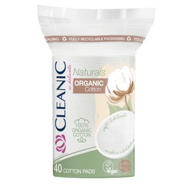 Cleanic Organic Round Cotton Cotton Pads, 1 pack, 40 pieces / 클레아닉 유기농 원형 순면 화장솜, 1개, 40개입