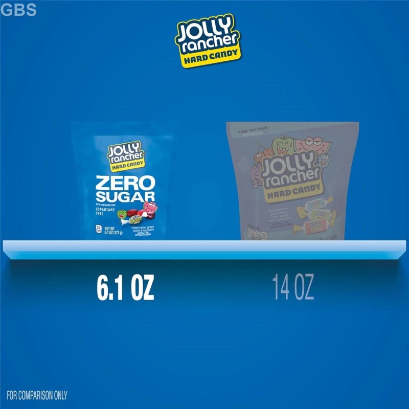 JOLLY RANCHER Zero Sugar Assorted Fruit Flavored Hard Candy Bag,
