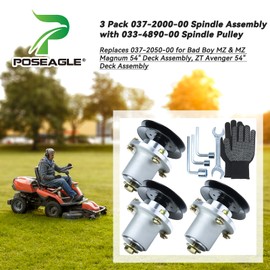 POSEAGLE 037-2000-00 Spindle Assembly with 033-4890-00 Spindle Pulley Replaces 037-2050-00 for Bad Boy MZ & MZ Magnum 54" Deck Assembly, ZT Avenger 54" Deck Assembly