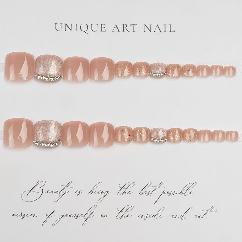 Nail Tips, 24 Pieces, Thumb Nail Seal, Foot False Nails,