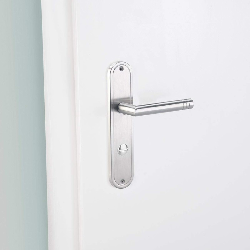 AGT Door lever: Stainless Steel Door Fitting Set for bathroom