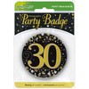 OakTree 3" Badge 30th Birthday Sparkling Fizz Black Gold Holographic