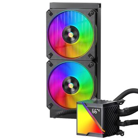 ICOLER SR240 Digital AIO Liquid Cooler - High - Performance Cooling Solution ，Intelligent Temperature Control, Real-time readout,280W TDP Liquid CPU Cooler for AMD AM4/AM5 & Intel LGA 115X/1200/1700