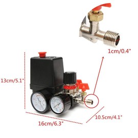 4-Hole 90-120PSI Pressure Switch Compressor Pressure Regulator Air Compressor for Quick Pressure Reduction