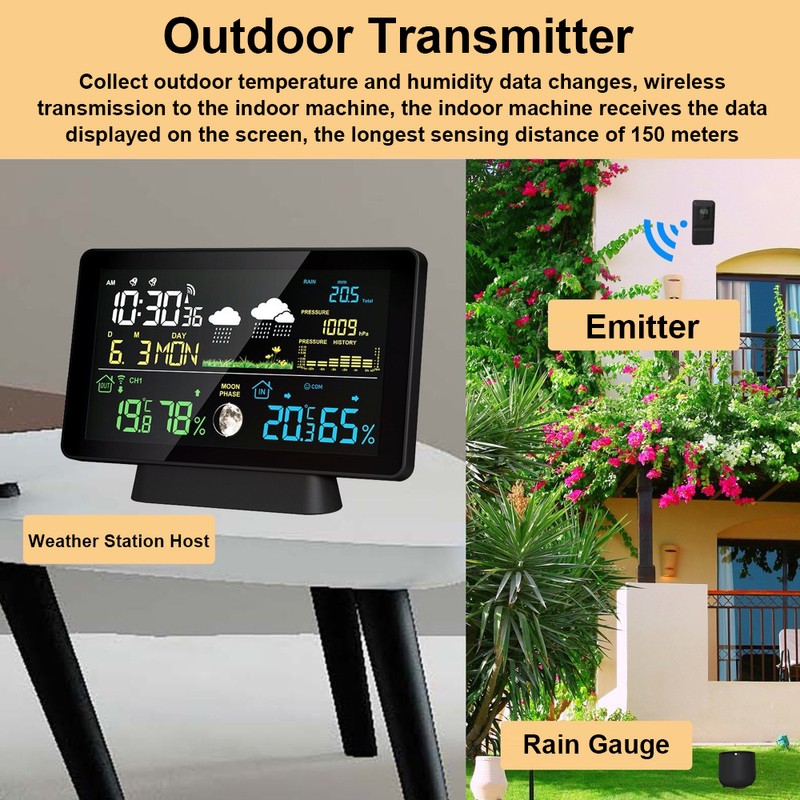 Multi-function Professional Electronic Weather Station Intelligent Color Screen Clock Temperature