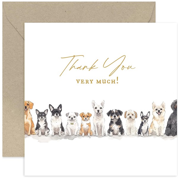 Female Thank You Cards - Charming Dog Themed Appreciation Card