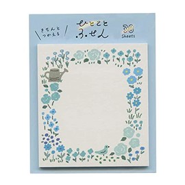 Hitokoto Fusen QF125 30 Sheets (Blue Flowers)