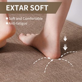 YDKGL17x59 Brown Water and Oil Absorbent Runner Rugs for Kitchen, Kitchen Mats Cushioned Anti Fatigue in Front of Sink,Quick Drying Mat for Kitchen Counter,Durable Non-Slip Kitchen Mats