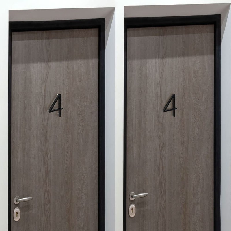 Black Floating Four Road Screw On House Number 12.5cm (4)