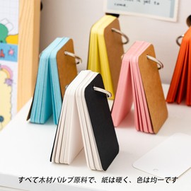 Vocabulary Book Vocabulary Card Memory Card Compact Ring Buckle Portable English Kanji Exam Learning Supplies (7cm*4cm 50pcs, 4pcs)