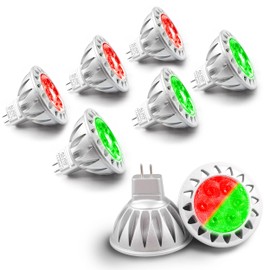 ALIDE LED Bulbs, 7W MR16, Red Green, 38 Deg, 6 Pack Mix, Replace 50W-75W Halogen, Low Voltage AC/DC12V, GU5.3 Base, for Christmas Holiday Decoration, Outdoor Landscape Lighting