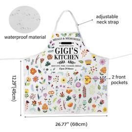 WCGXKO Gigi’s Kitchen Apron Best Gigi Ever Gift Gigi Birthday Gift Mother’s Day Gift Gigi Baking Gift for Grandma Gigi (Gigi Apron)