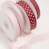 FAKILO Polka Dot Grosgrain Ribbon 10mm X 22m Pink and
