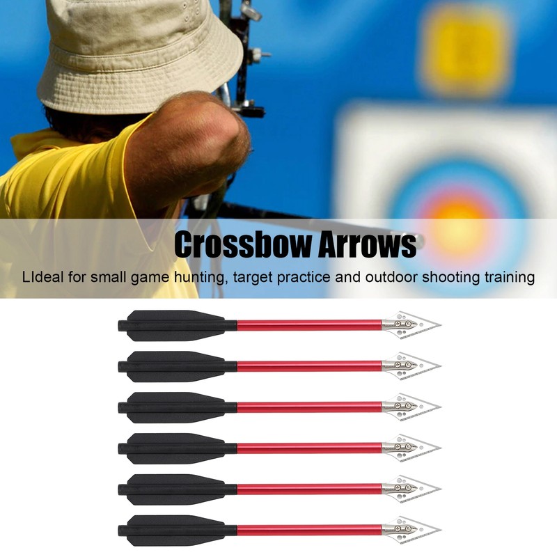 6Pcs Crossbow Arrows Double Screw Fixing Aluminum Alloy Shooting Bow