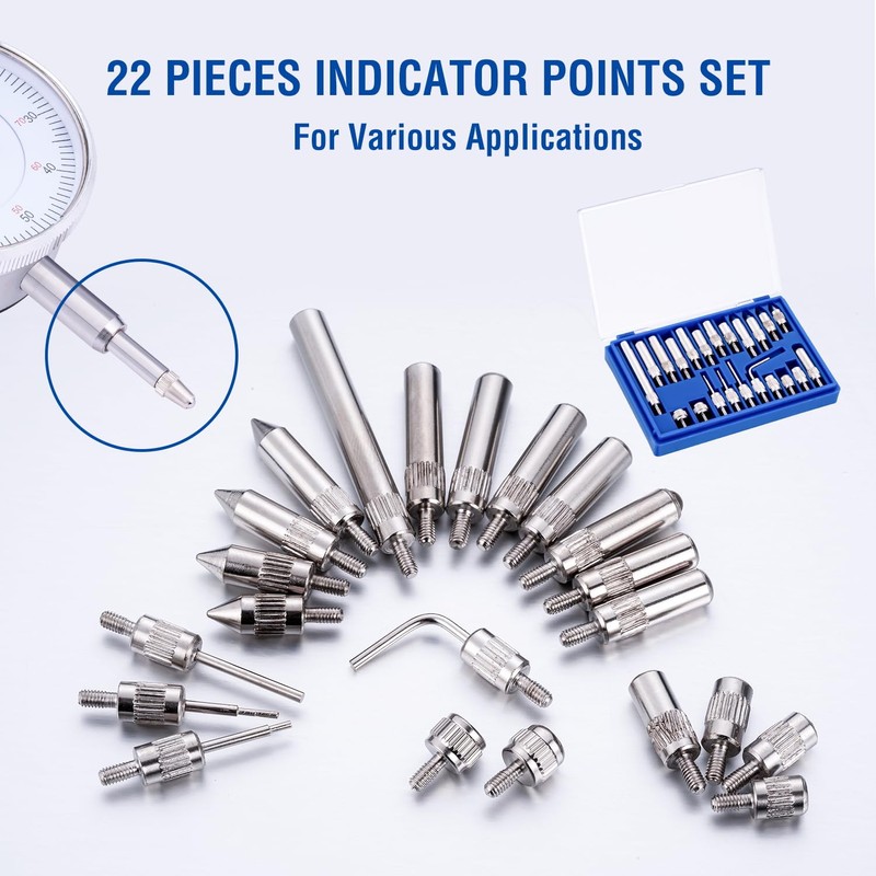 KATSU Tools Dial Indicator with Magnetic Base and 22 Pieces