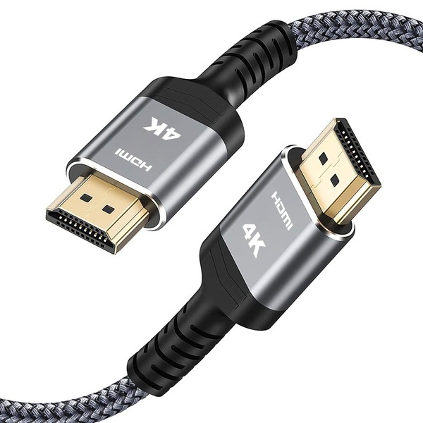 Highwings 4K HDMI Cable 20FT, 4K HDR High Speed 18Gbps Braided Nylon HDMI to HDMI Cord, HDCP 2.2,ARC,Video 4K UHD 2160p,HD 1080p,3D-for Laptop,Game Monitor,PS3,PS4,Blu-ray,Netflix Projector ect