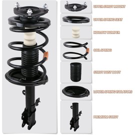 MOSTPLUS 2X Front Complete Struts 272211 272212 Compatible for 2004-2006 Lexus RX330 / 2004-2007 Toyota Highlander AWD Front Shocks Absorbers Coil Spring Assembly