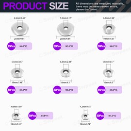 Swpeet 280Pcs 8 Sizes #8#10#12#14 Stainless Steel Neoprene EPDM Bonded Sealing Washers Gasket Assortment Kit, Rubber Bonded Sealing Washers for 8# 10# 12# 14# Screws