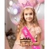 Vovii Birthday Girl Headband with Pearl & Sash Set for