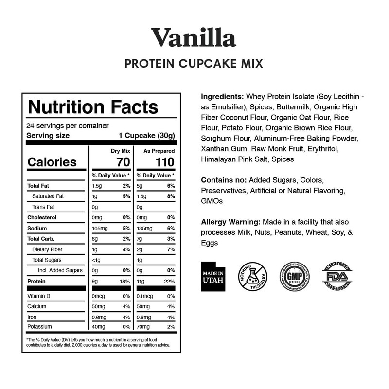 ProDough High Protein- Gluten Free Cupcake Mix, Low Carb, 13g