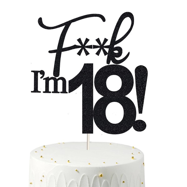 Decoración para tartas de cumpleaños, purpurina negra, 18 decoraciones para pasteles, 18 decoraciones para tartas