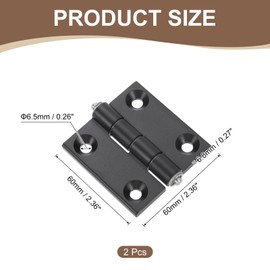 uxcell 2Pcs Adjustable 180 Degree Hinges, 60mmx60mm Zinc Alloy Locking Leaf Table Hinges, Bifold Door Drop Leaf Hinge for Wooden Box Dining and Table Cabinets, Black